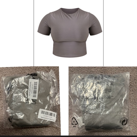 Pretty Little Thing Shape Charcoal Slinky Short Sleeve Top SIZE 6 *NEW* - Picture 2 of 2